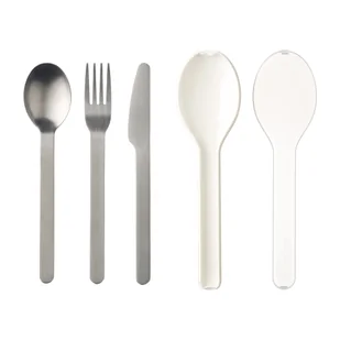 Rosti Mepal 105760030600 zestaw sztućców elipsa ze stali nierdzewnej/polipropylenu Biały 19,5 x 5,1 x 2,3 cm 3-częściowy 105760030600 - Zestawy sztućców - miniaturka - grafika 5