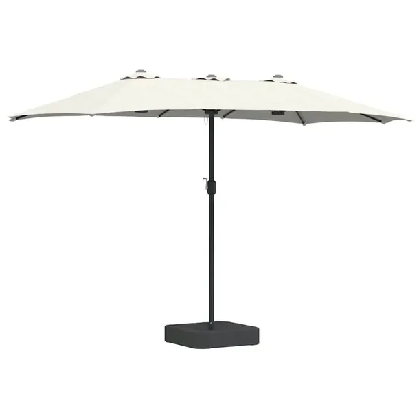 Parasolka ogrodowa piaskowy 385 x 209 x 244 cm Poliester i Stal