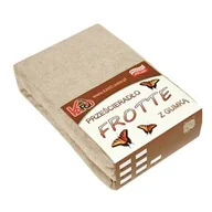 Prześcieradła dla dzieci - Prześcieradło frotte z gumką 60x120 beżowe cappuccino 076 KARO - miniaturka - grafika 1