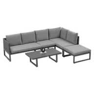 Meble ogrodowe - Zestaw Mebli Ogrodowych Wypoczynkowych Technorattan DAVOS Narożnik Stolik - miniaturka - grafika 1