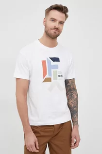 Koszulki męskie - s.Oliver t-shirt bawełniany kolor biały z nadrukiem - grafika 1