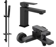 Zestawy baterii łazienkowych - Mexen Uno DQ77 zestaw wannowy, czarny - 71403DQ77-70 - miniaturka - grafika 1