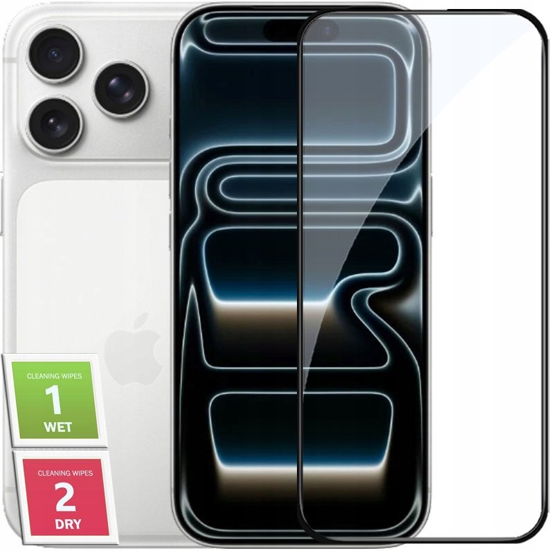 SZKŁO HARTOWANE DO APPLE IPHONE 17 PRO MAX PEŁNE NA CAŁY EKRAN SZKIEŁKO 5D