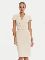 Sukienki - Rinascimento Sukienka koktajlowa CFC0125582003 Beżowy Slim Fit - miniaturka - grafika 1