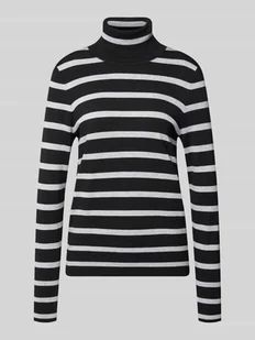 Sweter z dzianiny z prążkowanym golfem - Swetry damskie Sweter z dzianiny z prążkowanym golfem - Swetry damskie - miniaturka - grafika 1