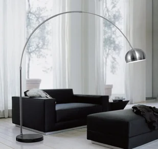 Lumina Deco AZURRO C1 lampa podłogowa satynowa na wysięgniku z granitową podstawą E27 - Lampy stojące - miniaturka - grafika 1