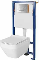 Cersanit Tech Line Opti Set B646 Zestaw Toaleta WC bez kołnierza + deska wolnoopadająca + stelaż podtynkowy WC + przycisk spłukujący WC S701-669 - Stelaże i zestawy podtynkowe do WC - miniaturka - grafika 2