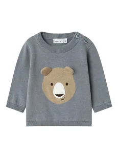 name it Sweter "Berrys" w kolorze szarym - Bluzy i sweterki niemowlęce - miniaturka - grafika 1