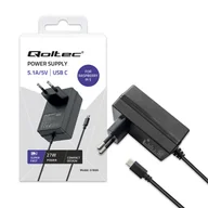 Ładowarki samochodowe - Qoltec Ładowarka Super FAST PD do Raspberry PI 5 | USB-C | 27W | 5.1V | 5A | Czarna - miniaturka - grafika 1