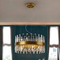 Lampy sufitowe - Schuller Valencia Lampa wisząca szklana Grace, mosiężny / złoty, salon / jadalnia, metal - miniaturka - grafika 1