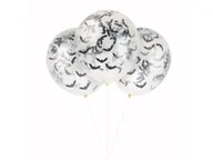 Halloween - Balony lateksowe z konfetti Nietoperze - 40 cm - 5 szt. - miniaturka - grafika 1