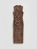 Sukienki - Reserved - Sukienka midi w panterkę - wielobarwny - miniaturka - grafika 1