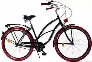 Dallas Bike Cruiser 3spd Alu 28 cali Damski Czarny z czerwonym - Rowery - miniaturka - grafika 1