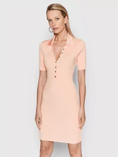 Sukienki - Guess Marciano Sukienka dzianinowa 1GGK13 5402Z Różowy Slim Fit - grafika 1
