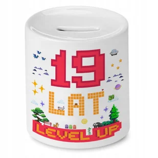 Skarbonka na Urodziny 19 19te 19-te na Prezent z Nadrukiem ze Zdjęciem + Opakowanie na prezent (wzór 01) - Skarbonki - miniaturka - grafika 1