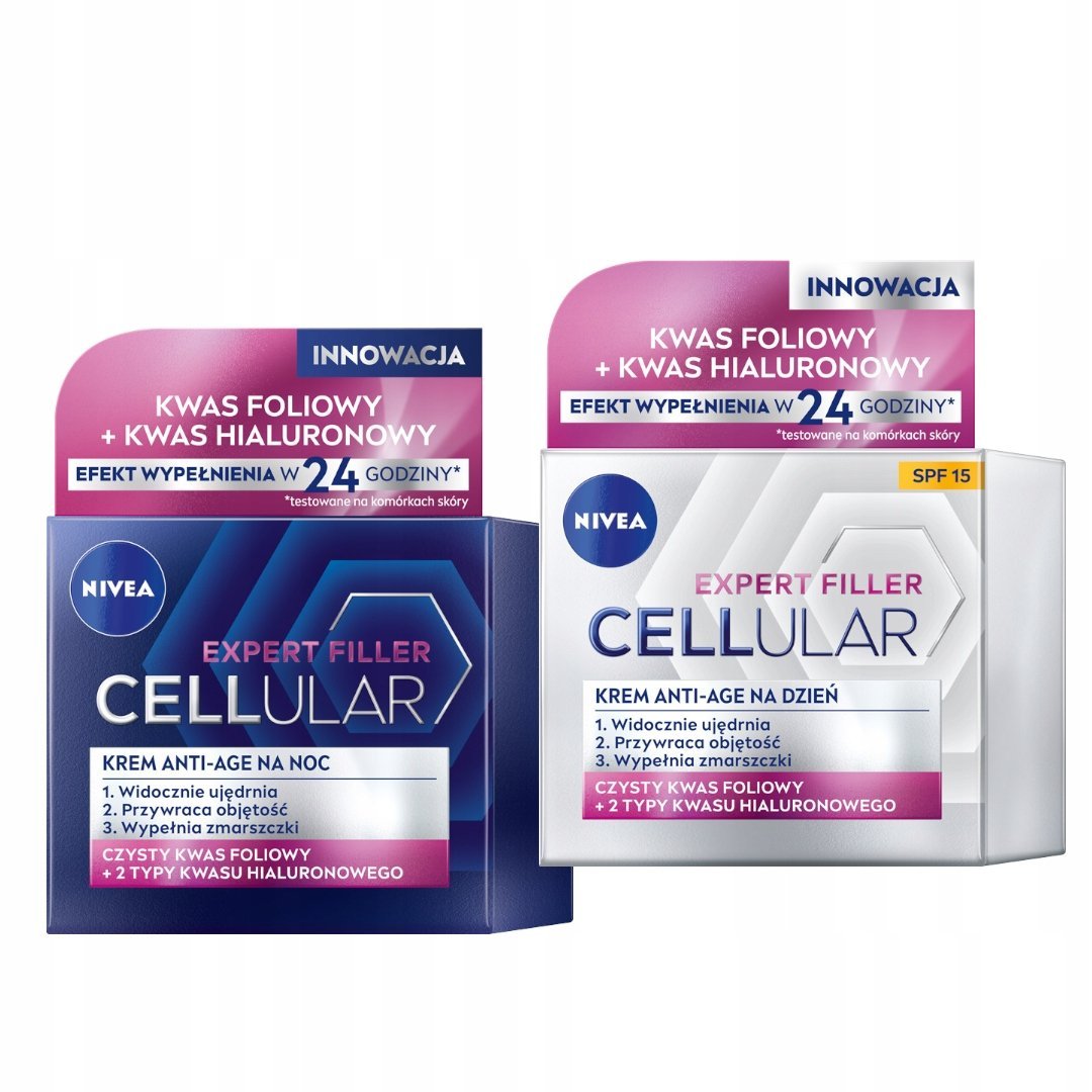 NIVEA CELLULAR Expert FIller Krem na dzień SPF15 + Na noc ujędrniający
