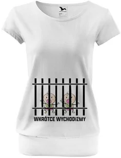 Koszulka ciążowa Przyszła Mama - Bliźniaki wkrótce wychodzimy - Gadżety dla niej i dla niego - miniaturka - grafika 1