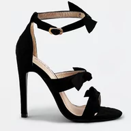 Sandały damskie - DELIKATNE SANDAŁY NA SZPILCE CZARNE (J109) - Sweet Shoes - miniaturka - grafika 1
