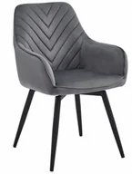 Krzesła - Welurowe szare krzesło obrotowe P7-D11 - miniaturka - grafika 1