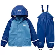 Spodnie i spodenki dla chłopców - Helly Hansen Kids Unisex K Bergen 2.0 Pu Rainset, 606 Deep Fjord, 7, niebieski - miniaturka - grafika 1