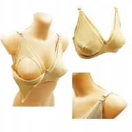 Biustonosze ciążowe - Biustonosz Ciążowy Do Karmienia Beżowy Stanik Miękki r. 36/80C Wygodny - miniaturka - grafika 1