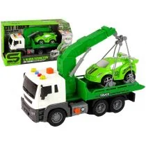 Laweta z dźwiękiem 1:16 zielona Leantoys - Samochody i pojazdy dla dzieci - miniaturka - grafika 1