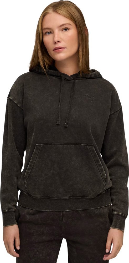 Puma Bluza damska z kapturem kangurka Puma ESS Elevated Relaxed Wash Hoodie czarna 688103 01 XL