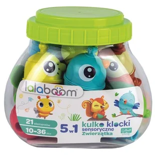 Trefl, klocki Lalaboom, Zestaw kulko-klocków - zwierzaki,  21 elementów, 61676 - Zabawki sensoryczne - miniaturka - grafika 1