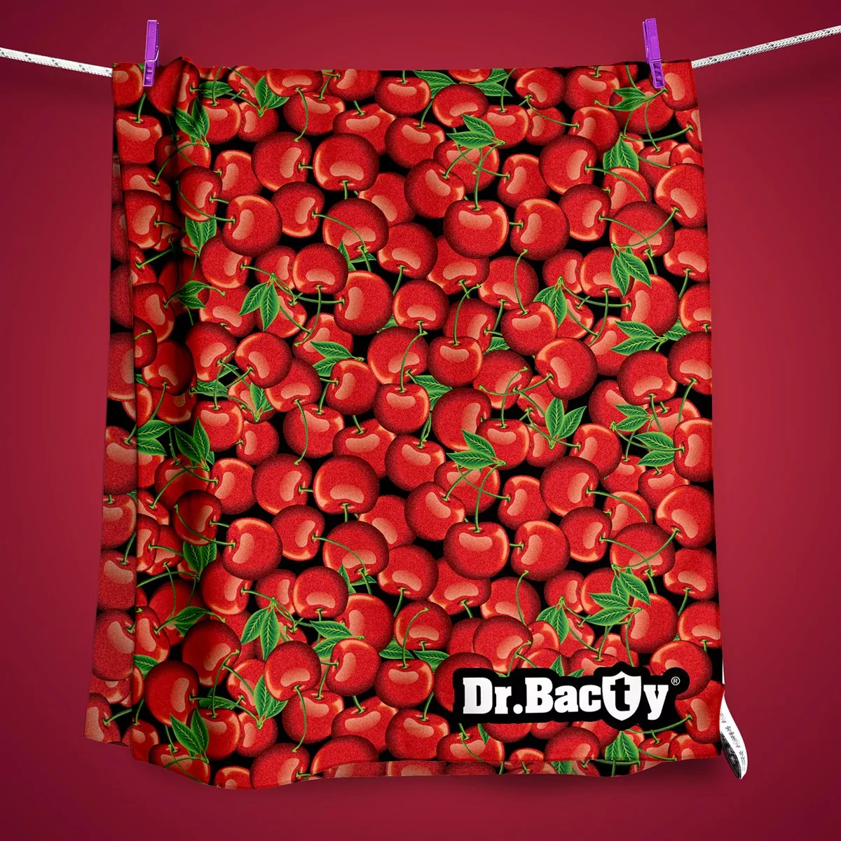 Ręcznik dla dzieci szybkoschnący z powłoką antybakteryjną - Cherry - 60x130 –