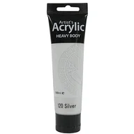 Farby i media malarskie - Farba akrylowa Premium, 100 ml, srebrna - miniaturka - grafika 1