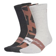 Skarpetki męskie - Męskie Skarpety za kostkę ADIDAS TRX MT SCK 3PP JN6384 – Beżowy - miniaturka - grafika 1