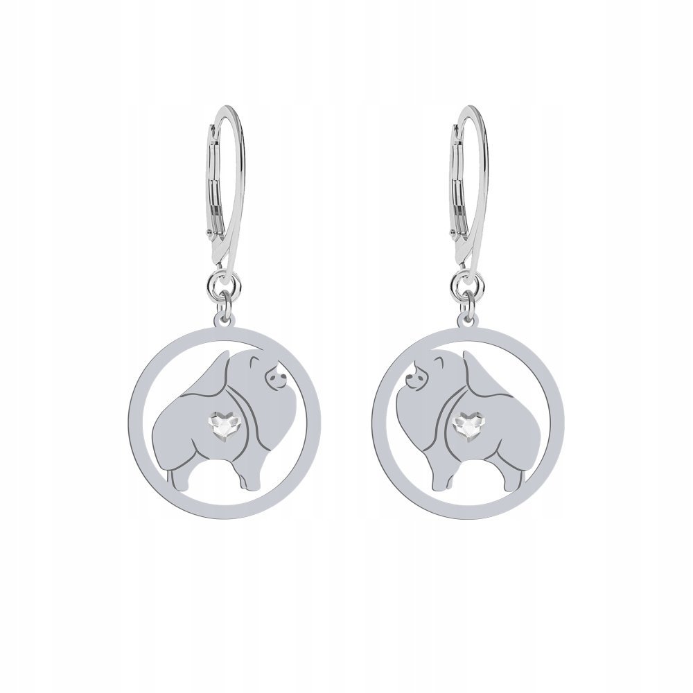 Kolczyki Srebrne Szpic Miniaturowy 925 Kobieta Biżuteria GRAWER GRATIS