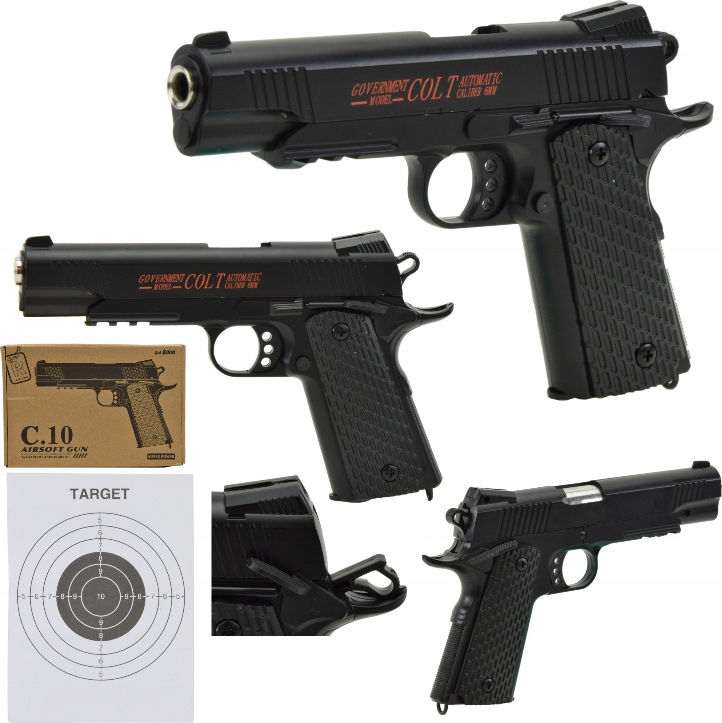 Skleplolki PISTOLET NA KULKI REPLIKA METAL ASG COLT AIRSOFT