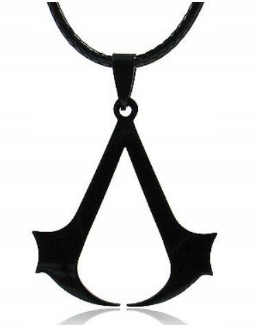 Naszyjnik wisiorek Assassin Creed czarny prezent streetwear Y2K