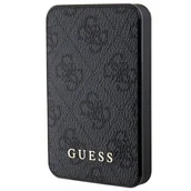 Powerbanki - Guess Powerbank 15W GUPB5LP4GEGK 5000mAh czarny/black 4G Leather Metal Logo - miniaturka - grafika 1