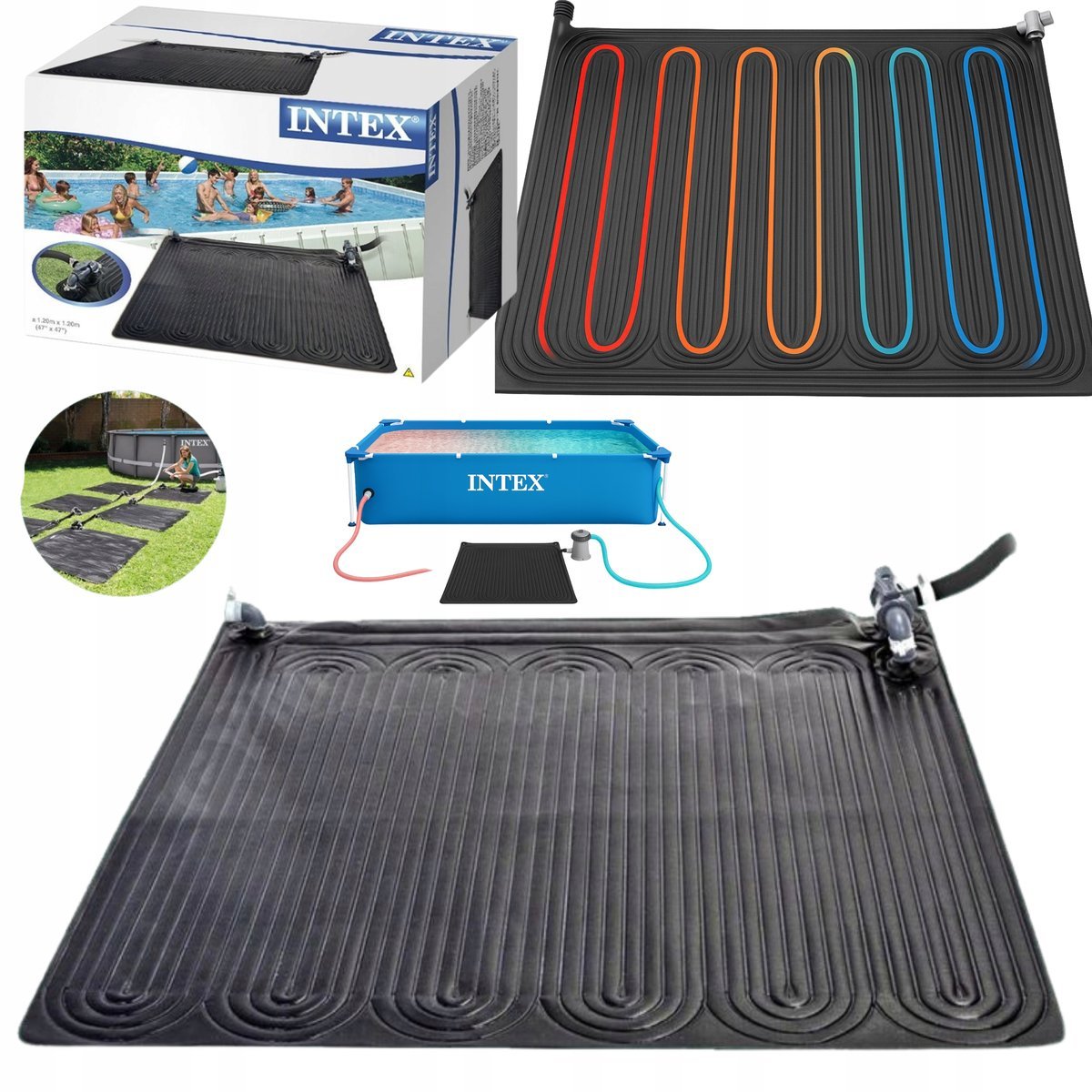 MATA SOLARNA DO BASENU PODGRZEWAJĄCA WODE GRZEWCZA PODGRZEWANIA INTEX 120cm