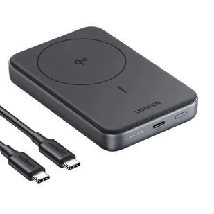 Powerbank magnetyczny 10000mAh Ugreen PB761, Qi2, 30W, Magsafe + kabel USB-C (czarny) - Powerbanki - miniaturka - grafika 1