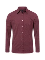 Koszule męskie - Tommy Hilfiger Męska koszula casual Mężczyźni Slim Fit Bawełna czerwony wzorzysty, M - miniaturka - grafika 1