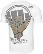 Koszulki sportowe męskie - Pit Bull T-Shirt Koszulka Keep Rolling Biała - miniaturka - grafika 1