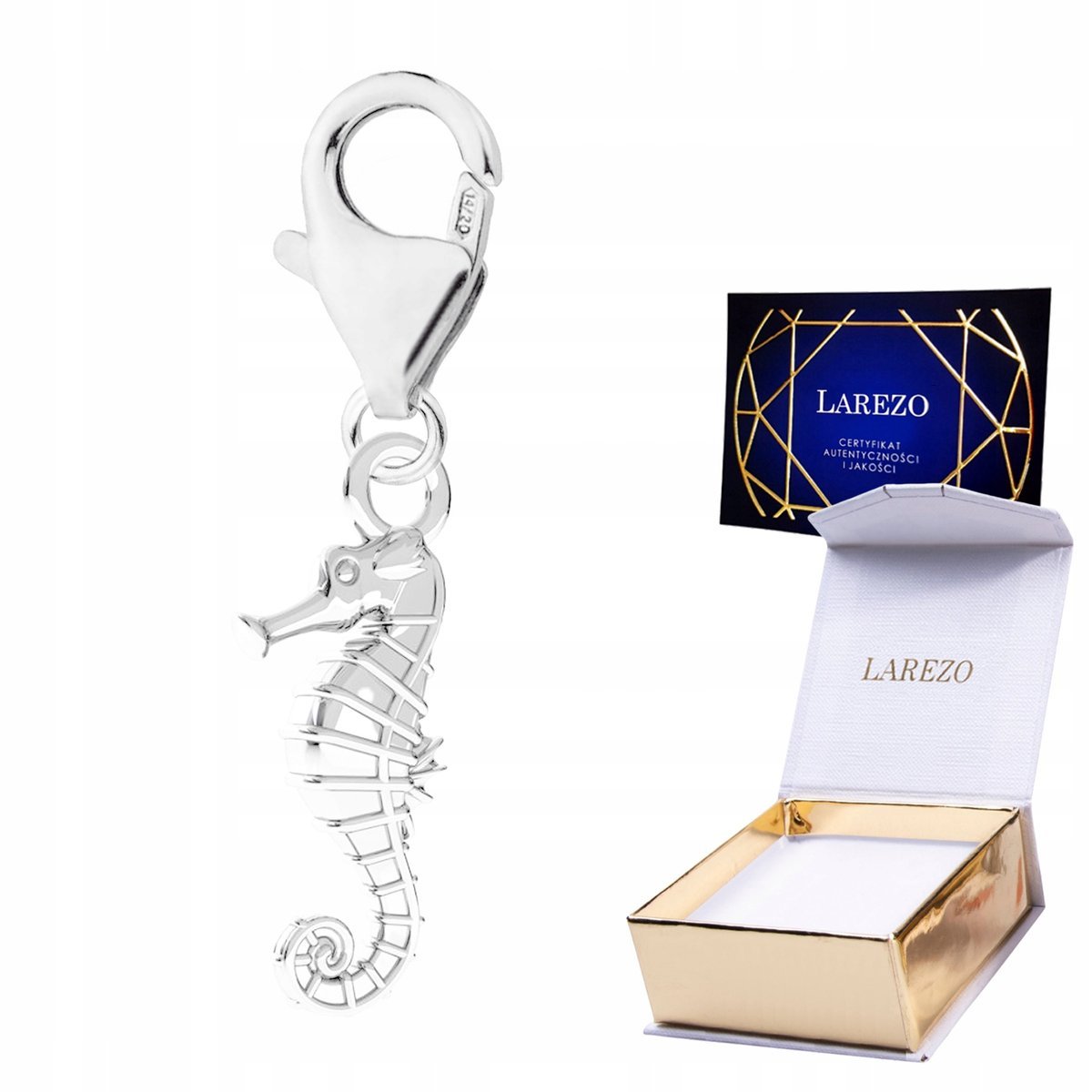 ZAWIESZKA SREBRNA Wisząca z Koniem Morskim Rybka Konik Morski SREBRO 925