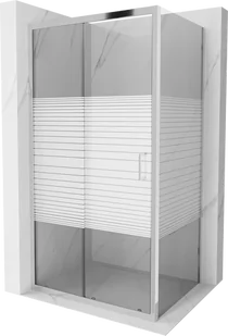 Mexen Apia kabina prysznicowa rozsuwana 90x80 cm, pasy, chrom - 840-090-080-01-20 - Kabiny prysznicowe - miniaturka - grafika 1