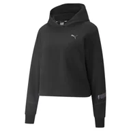 Bluzy damskie - Bluza z kapturem damska Puma Cyber Cropped czarna 84818001-XS - miniaturka - grafika 1