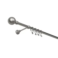 Karnisze - Karnisz metalowy 160 cm pojedynczy chrom mat Kula 19 mm - miniaturka - grafika 1