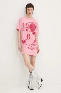 Desigual sukienka bawełniana 19-MICKEY x Disney kolor różowy mini oversize 24WWVK79 - Sukienki - miniaturka - grafika 1