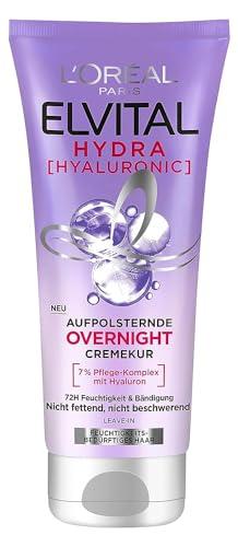 L'Oréal Paris Elvital Overnight Cremekur, krem nawilżający i ujędrniający, Hydra Hyaluronic, 200 ml