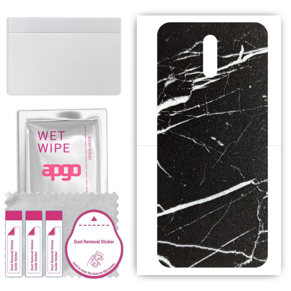 Folia naklejka skórka strukturalna na TYŁ do Nokia 2.3 - Marmur Ciemny - apgo SKINS