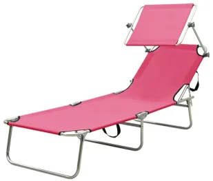 Elior Różowy leżak ogrodowy z zadaszeniem Z3-H10 - Leżaki ogrodowe - miniaturka - grafika 1