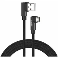 Kable USB - Savio Kabel USB kątowy Micro USB kątowy CL-162 2m Czarny SAVKABELCL-162 - miniaturka - grafika 1