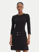 Sukienki - Morgan Sukienka dzianinowa 261-RANOS Czarny Slim Fit - miniaturka - grafika 1