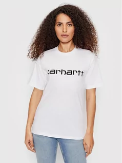 Koszulki i topy damskie - Carhartt WIP T-Shirt Script I029076 Biały Regular Fit - grafika 1